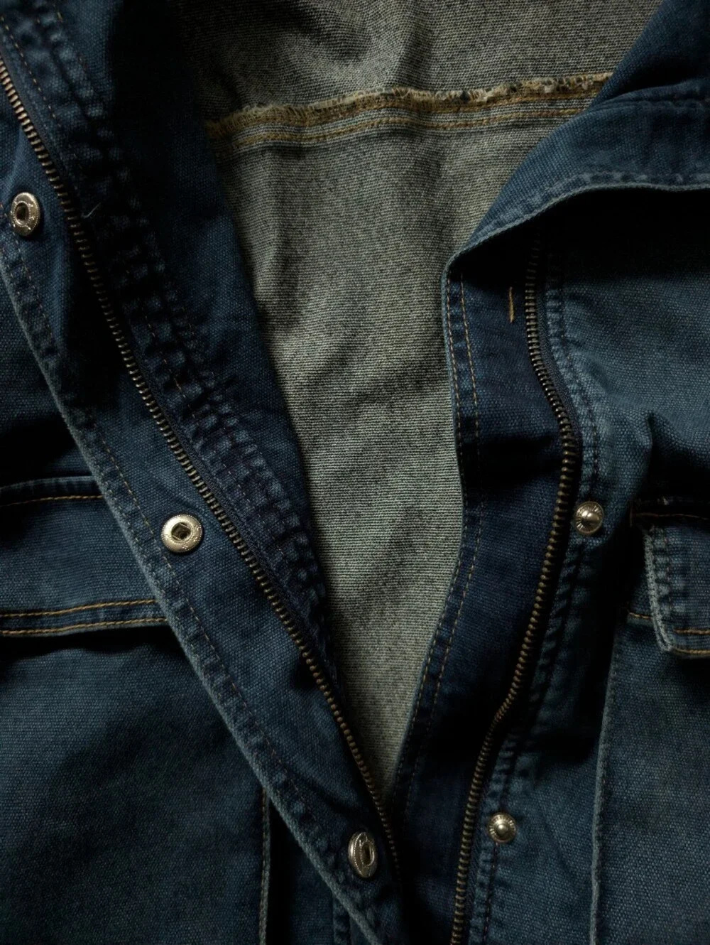 Men's Dark Blue Denim Utility Jacket